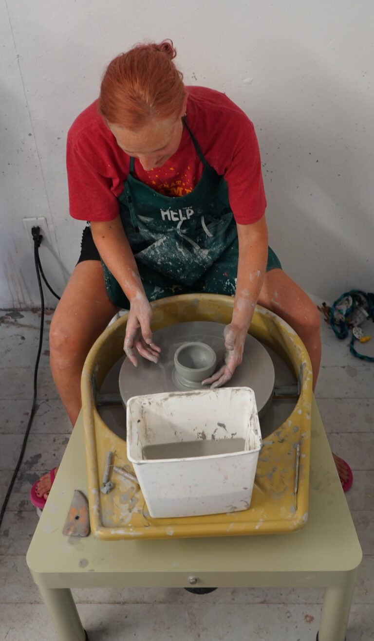 vanessa at the pottery wheel
