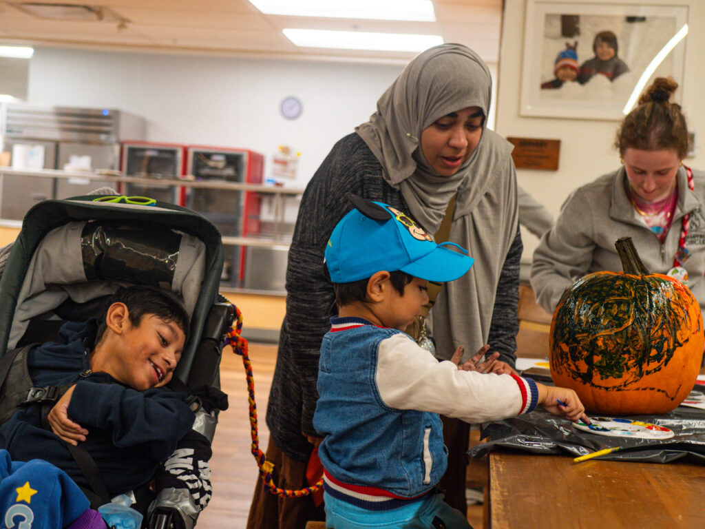 nidra and her kids at arts and crafts