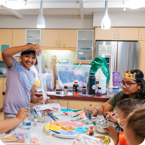 campers in the hospital enjoying camp activities