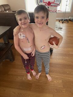 emerson with another kid in the hospital