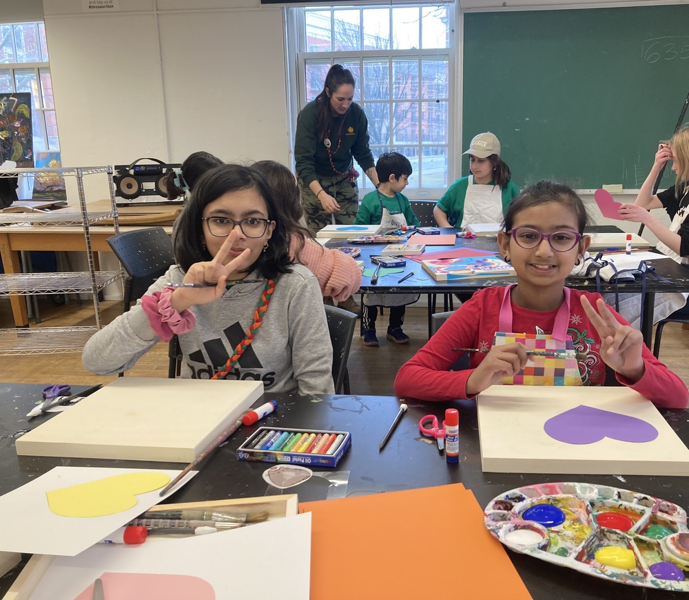 campers at a camp arts and crafts program