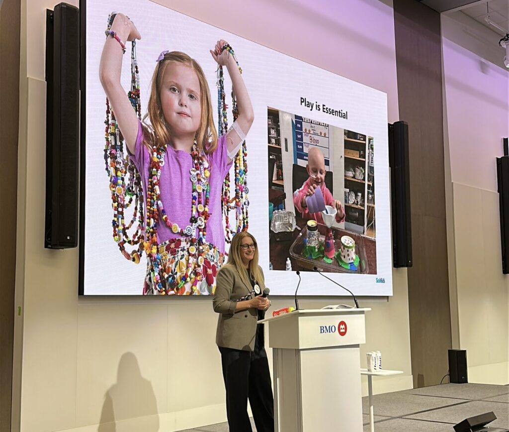 shaindy speaking to campfire circle staff