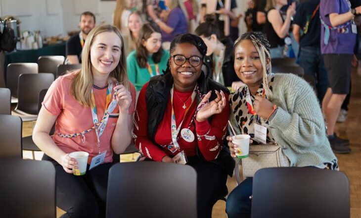 volunteers at camp event
