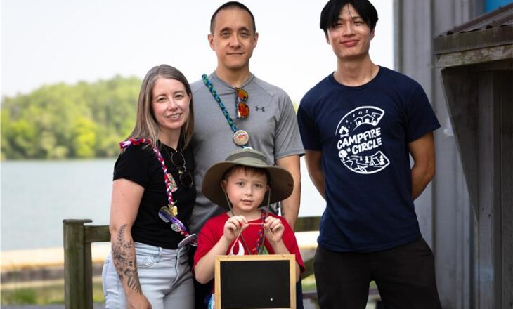 family at rainbow lake