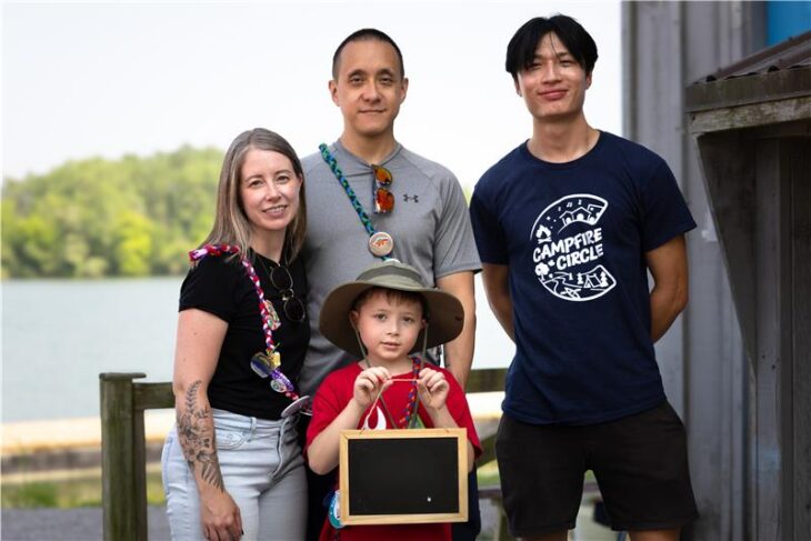 family at rainbow lake