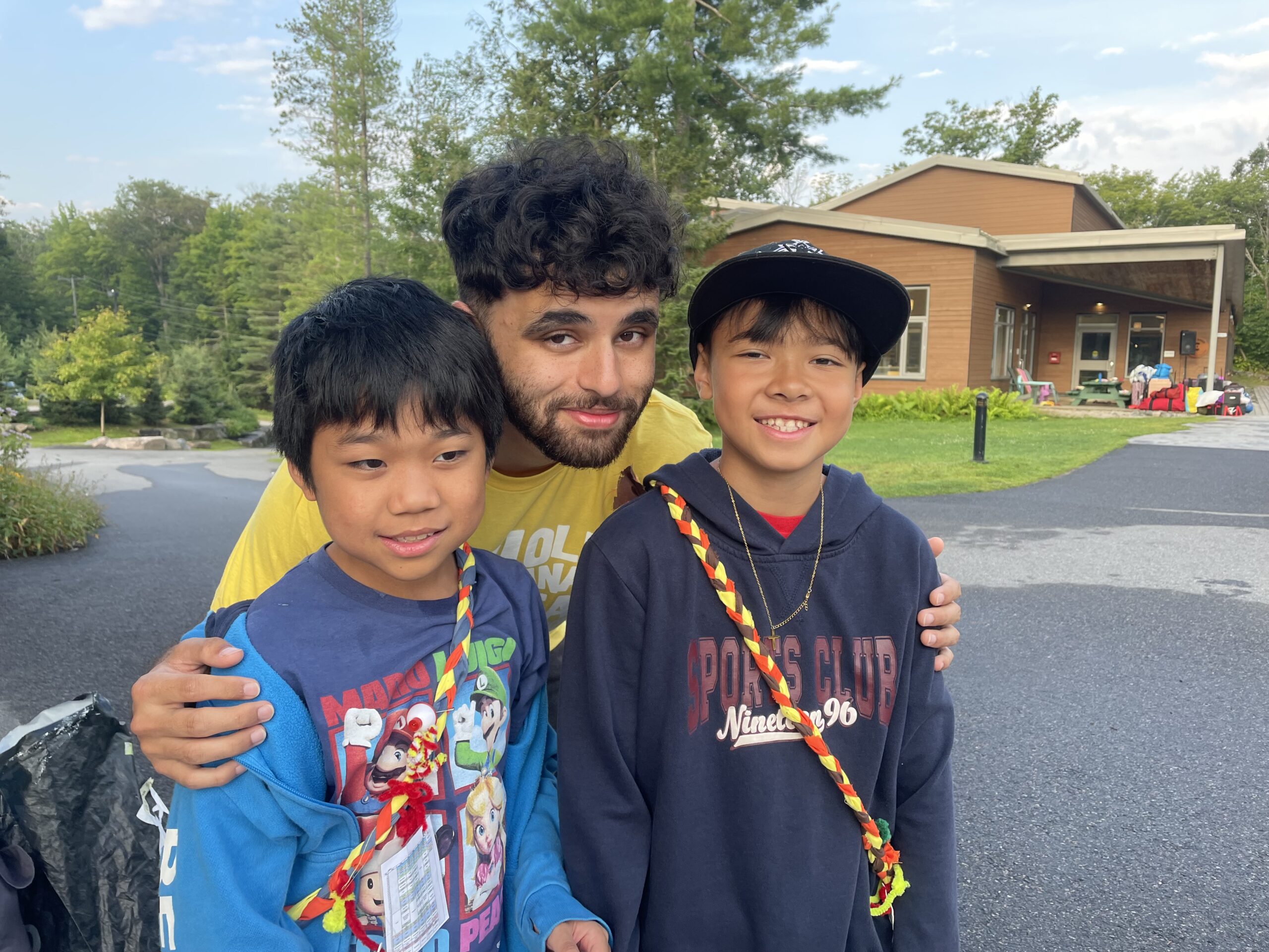 Sherry with campers at Campfire Circle Muskoka