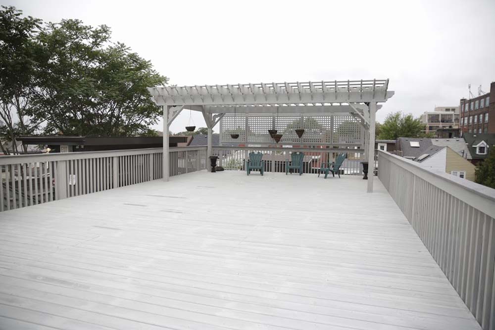 Western view of rooftop deck